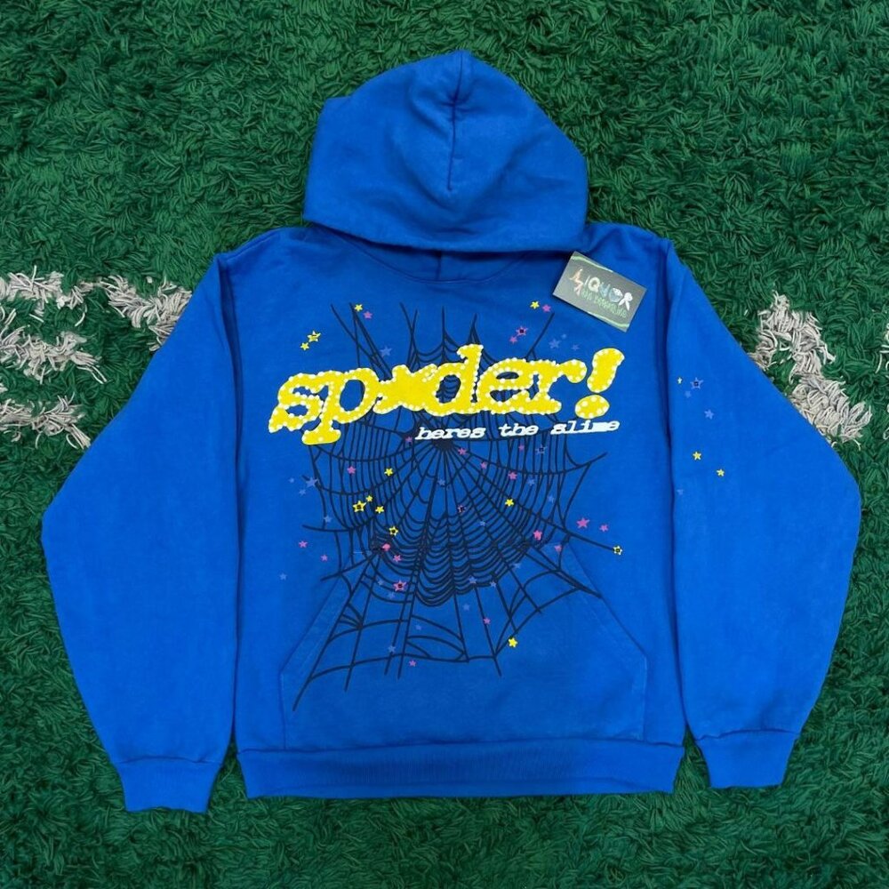 Blue T-C spider hoodie